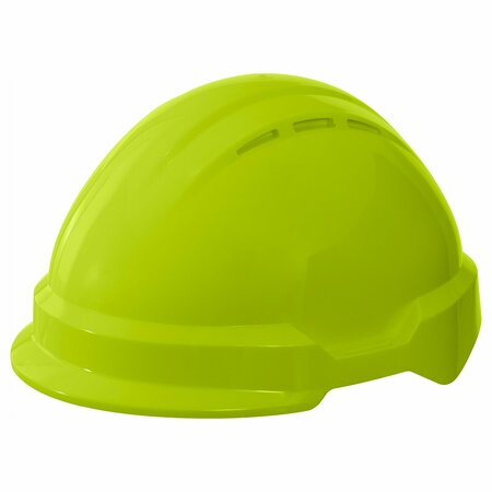 DELTA PLUS AMER CLIMBING T2 PEAK Hard Hat, Non-Vented, Hi-Viz Lime WEL22210HL